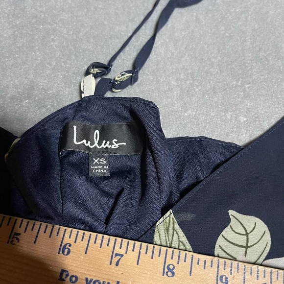 Lulus Dress Womens XS All Mine Floral Print High Low Maxi Wrap Navy Blue - Picture 4 of 5